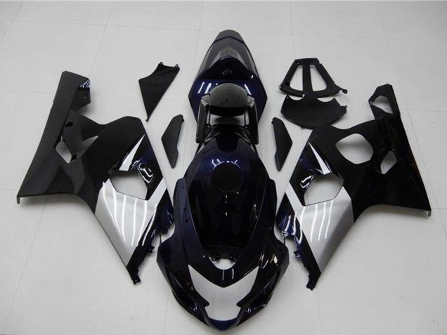 Billige Suzuki GSXR 600/750 Motorrad Verkleidung 2004-2005 - Glanzendes Schwarz Silber Blau