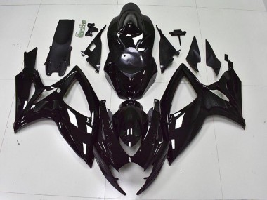 Billige Suzuki GSXR 600/750 Motorrad Verkleidung 2006-2007 - Glanzendes Schwarz