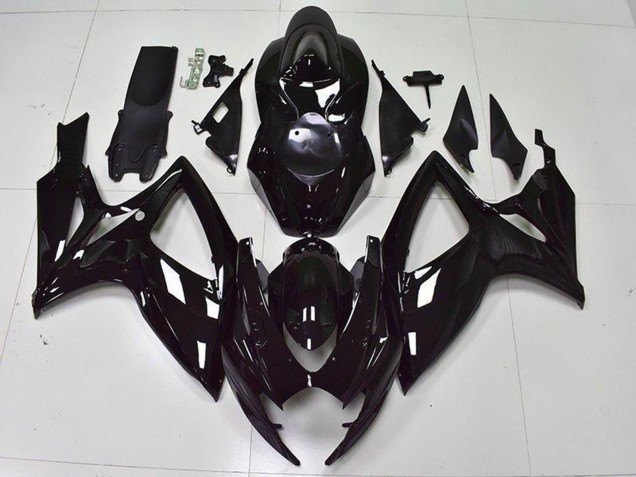 Billige Suzuki GSXR 600/750 Motorrad Verkleidung 2006-2007 - Glanzendes Schwarz