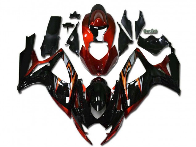 Billige Orange Silber Glänzendes Schwarz Streifen 2006-2007 Suzuki GSXR 600/750 Motorrad Verkleidung