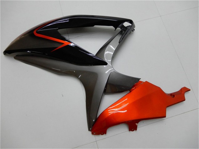 Billige Suzuki GSXR 600/750 Motorrad Verkleidung 2008-2010 - Orange Grau Glanzendes Schwarz