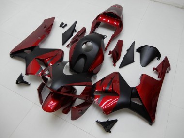 Billige Honda CBR600RR Motorrad Verkleidung 2003-2004 - Rot Matt Schwarz Streifen
