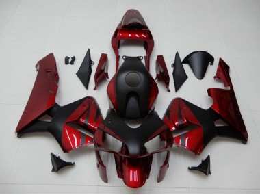 Billige Honda CBR600RR Motorrad Verkleidung 2003-2004 - Rot Matt Schwarz Streifen