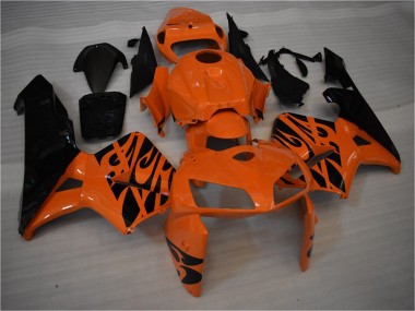 Billige Honda CBR600RR Motorrad Verkleidung 2005-2006 - Orange Schwarz Flamme