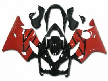 Billige Honda CBR600 F4i Motorrad Verkleidungen Kit 2004-2007 - Rot Glanzendes Schwarz