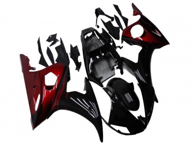 Billige Yamaha YZF R6 Motorrad Verkleidung Kit 2003-2004 - Glanzendes Schwarz Rot