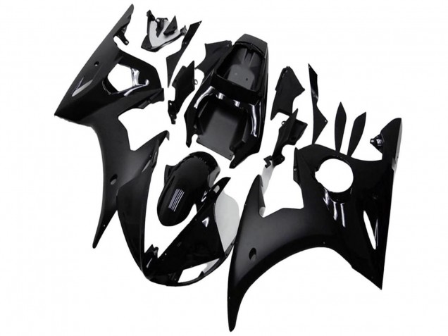 Billige Yamaha YZF R6 Motorrad Verkleidung 2003-2004 - Glanzendes Schwarz Matt Schwarz