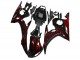 Billige Yamaha YZF R6 Motorrad Verkleidung 2003-2004 - Glanzendes Schwarz Rot Flamme