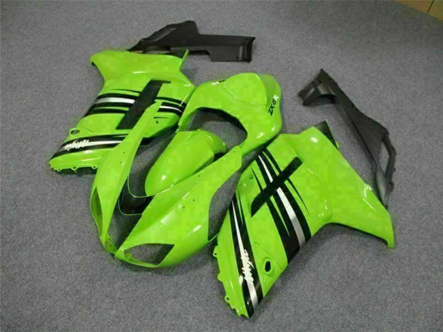 Billige Kawasaki ZX6R Motorrad Verkleidung Kit 2007-2008 - Grun Schwarz