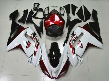 Billige Kawasaki ZX6R Motorrad Verkleidung 2007-2008 - Weiss Schwarz Rot