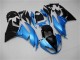 Billige Kawasaki ZX6R Motorrad Verkleidung 2009-2012 - Hellblau Glanzendes Schwarz