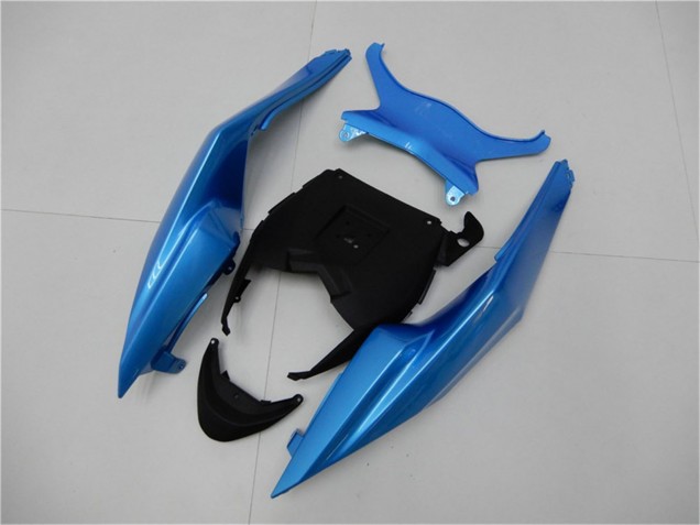 Billige Kawasaki ZX6R Motorrad Verkleidung 2009-2012 - Hellblau Glanzendes Schwarz