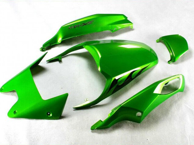 Billige Kawasaki ZX14R ZZR1400 Motorrad Verkleidung 2012-2024 - Grun Glanzendes Schwarz
