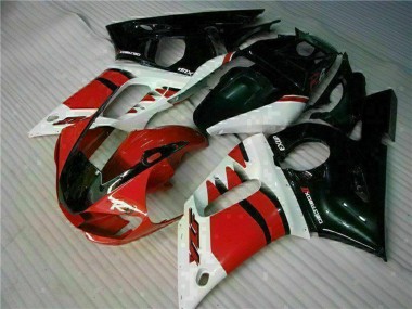 Billige Yamaha YZF R6 Motorrad Verkleidung 1998-2002 - Weiss Rot Glanzendes Schwarz