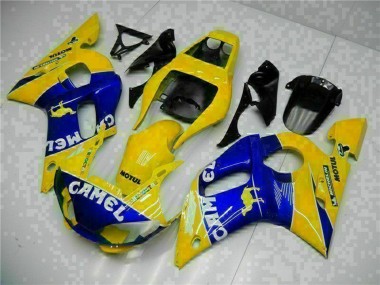 Billige Yamaha YZF R6 Motorrad Verkleidung 1998-2002 - Gelb Blau Weiss Kamel Motul