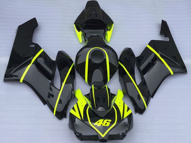 Billige Glänzendes Schwarz Hohe Sichtbarkeit Gelb 46 2004-2005 Honda CBR1000RR Motorrad Verkleidung