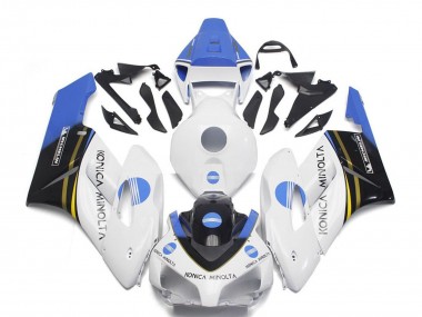 Billige Weiß Hellblau Glänzendes Schwarz Konica Minolta 2004-2005 Honda CBR1000RR Motorrad Verkleidung