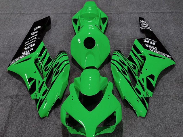Billige Grün Glänzendes Schwarz Flamme 2004-2005 Honda CBR1000RR Motorrad Verkleidung
