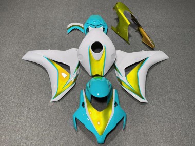 Billige Weiß Hellblau Gold 2008-2011 Honda CBR1000RR Motorrad Verkleidung