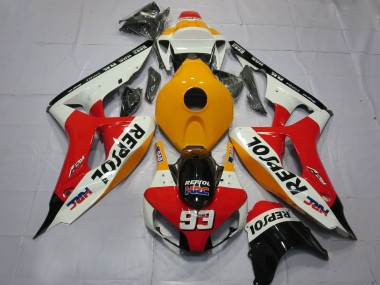 Billige Orange Weiß Rot Glänzendes Schwarz Repsol HRC 93 2006-2007 Honda CBR1000RR Motorrad Verkleidung