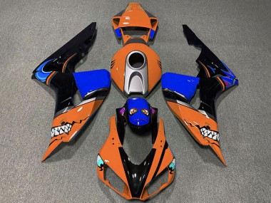 Billige Orange Silber Blau Glänzendes Schwarz Hai 2006-2007 Honda CBR1000RR Motorrad Verkleidung