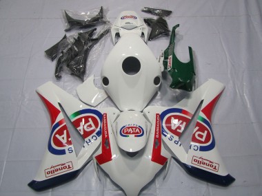 Billige Weiß Rot Blau Pata Castrol Tonello 2008-2011 Honda CBR1000RR Motorrad Verkleidung