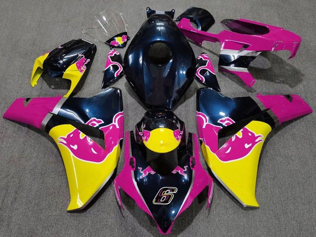Billige Dunkel Blau Rosa Gelb Red Bull 2008-2011 Honda CBR1000RR Motorrad Verkleidung