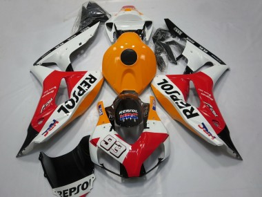 Billige Orange Weiß Rot Glänzendes Schwarz Repsol 93 2006-2007 Honda CBR1000RR Motorrad Verkleidung