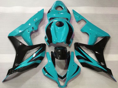 Billige Cyan Blau Glänzendes Schwarz OEM Stil 2007-2008 Honda CBR600RR Motorrad Verkleidung
