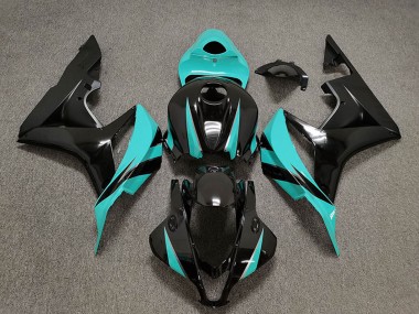 Billige Cyan Blau Glänzendes Schwarz 2007-2008 Honda CBR600RR Motorrad Verkleidung