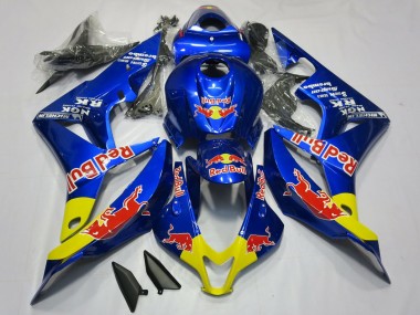 Billige Blau Gelb Red Bull 2007-2008 Honda CBR600RR Motorrad Verkleidung