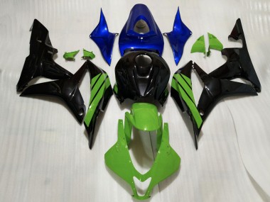 Billige Blau Grün Glänzendes Schwarz 2007-2008 Honda CBR600RR Motorrad Verkleidung