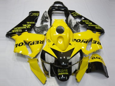 Billige Gelb Glänzendes Schwarz Repsol 2003-2004 Honda CBR600RR Motorrad Verkleidung