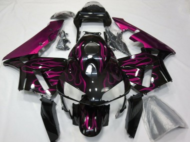Billige Glänzendes Schwarz Lila Flamme 2003-2004 Honda CBR600RR Motorrad Verkleidung