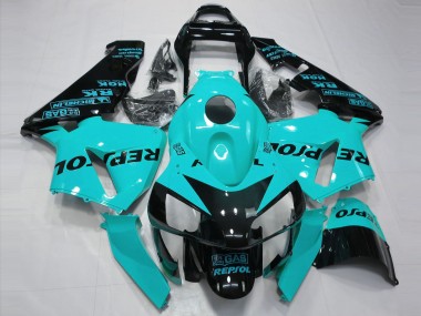Billige Hellblau Glänzendes Schwarz Repsol 2003-2004 Honda CBR600RR Motorrad Verkleidung