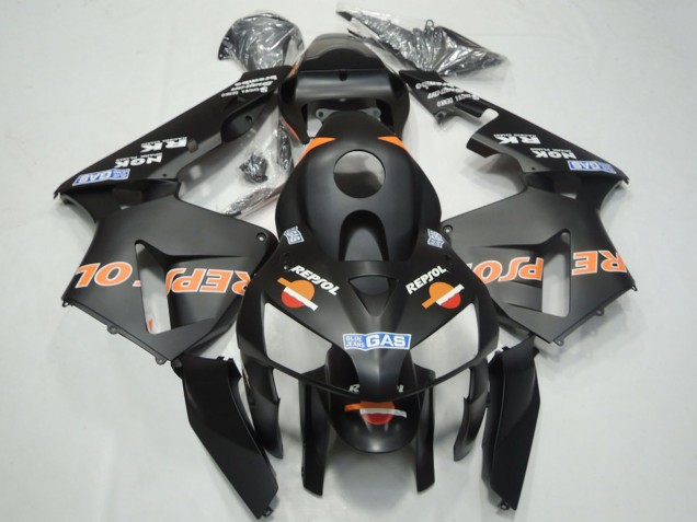 Billige Matt Schwarz Orange Repsol 2003-2004 Honda CBR600RR Motorrad Verkleidung