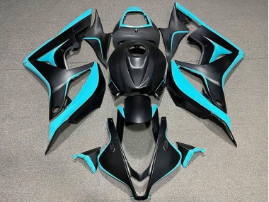 Billige Cyan Blau Matt Schwarz 2007-2008 Honda CBR600RR Motorrad Verkleidung