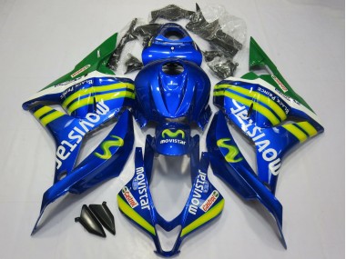 Billige Blau Grün MoviStar 2009-2012 Honda CBR600RR Motorrad Verkleidung