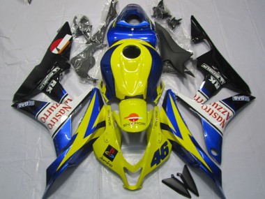 Billige Gelb Blau Weiß Glänzendes Schwarz Nastro Azzurro 2007-2008 Honda CBR600RR Motorrad Verkleidung
