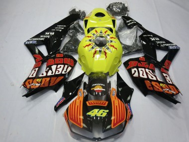 Billige Gelb Orange Glänzendes Schwarz Rossi 46 2013-2023 Honda CBR600RR Motorrad Verkleidung