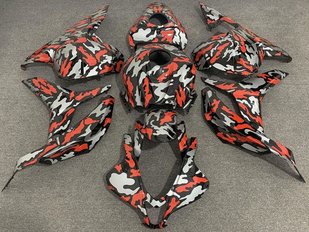 Billige Rot Grau Camouflage 2009-2012 Honda CBR600RR Motorrad Verkleidung