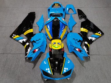 Billige Blau Gelb Glänzendes Schwarz Hai 2013-2023 Honda CBR600RR Motorrad Verkleidung