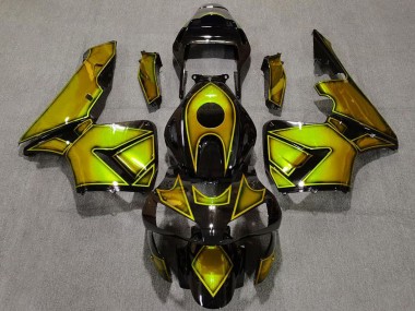 Billige Gold Glänzendes Schwarz 2003-2004 Honda CBR600RR Motorrad Verkleidung