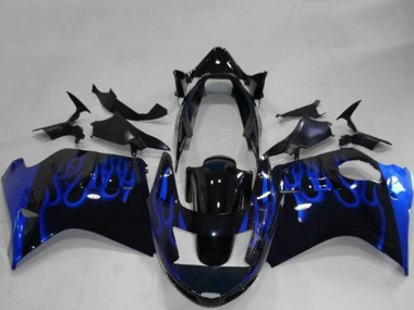 Billige Glänzendes Schwarz Blau Flamme 1996-2007 Honda CBR1100XX Blackbird Motorrad Verkleidung