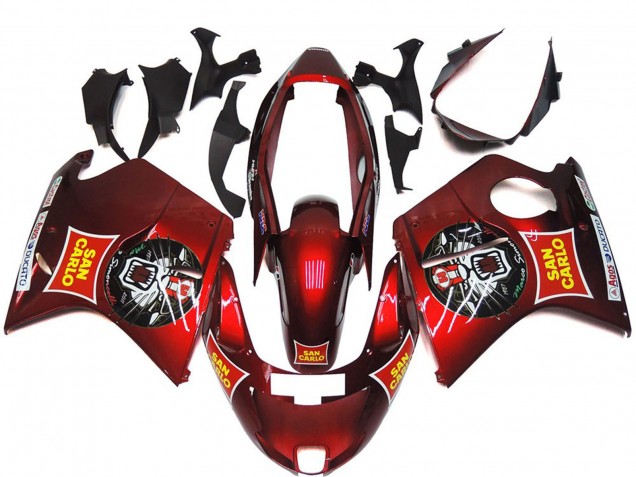 Billige Rot Gelb San Carlo 1996-2007 Honda CBR1100XX Blackbird Motorrad Verkleidung