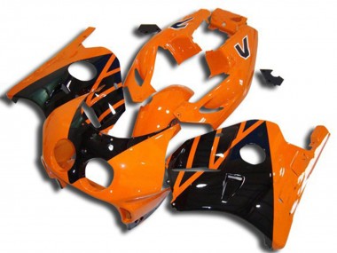 Billige Orange Glänzendes Schwarz 1990-1998 Honda CBR250RR Motorrad Verkleidung