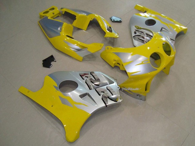 Billige Silber Gelb 1990-1998 Honda CBR250RR Motorrad Verkleidung