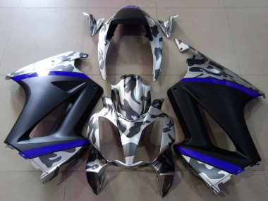 Billige Grau Camouflage Blau Matt Schwarz 2002-2013 Honda VFR 800 Motorrad Verkleidung