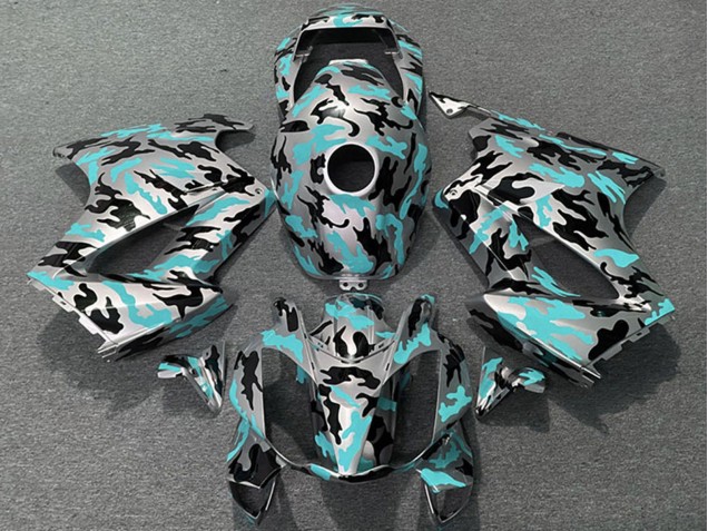 Billige Blau Grün Camouflage 2002-2013 Honda VFR 800 Motorrad Verkleidung
