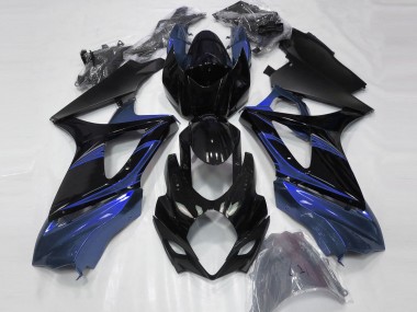 Billige Blau Glänzendes Schwarz 2007-2008 Suzuki GSXR 1000 Motorrad Verkleidung